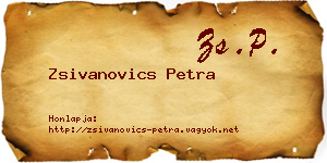 Zsivanovics Petra névjegykártya